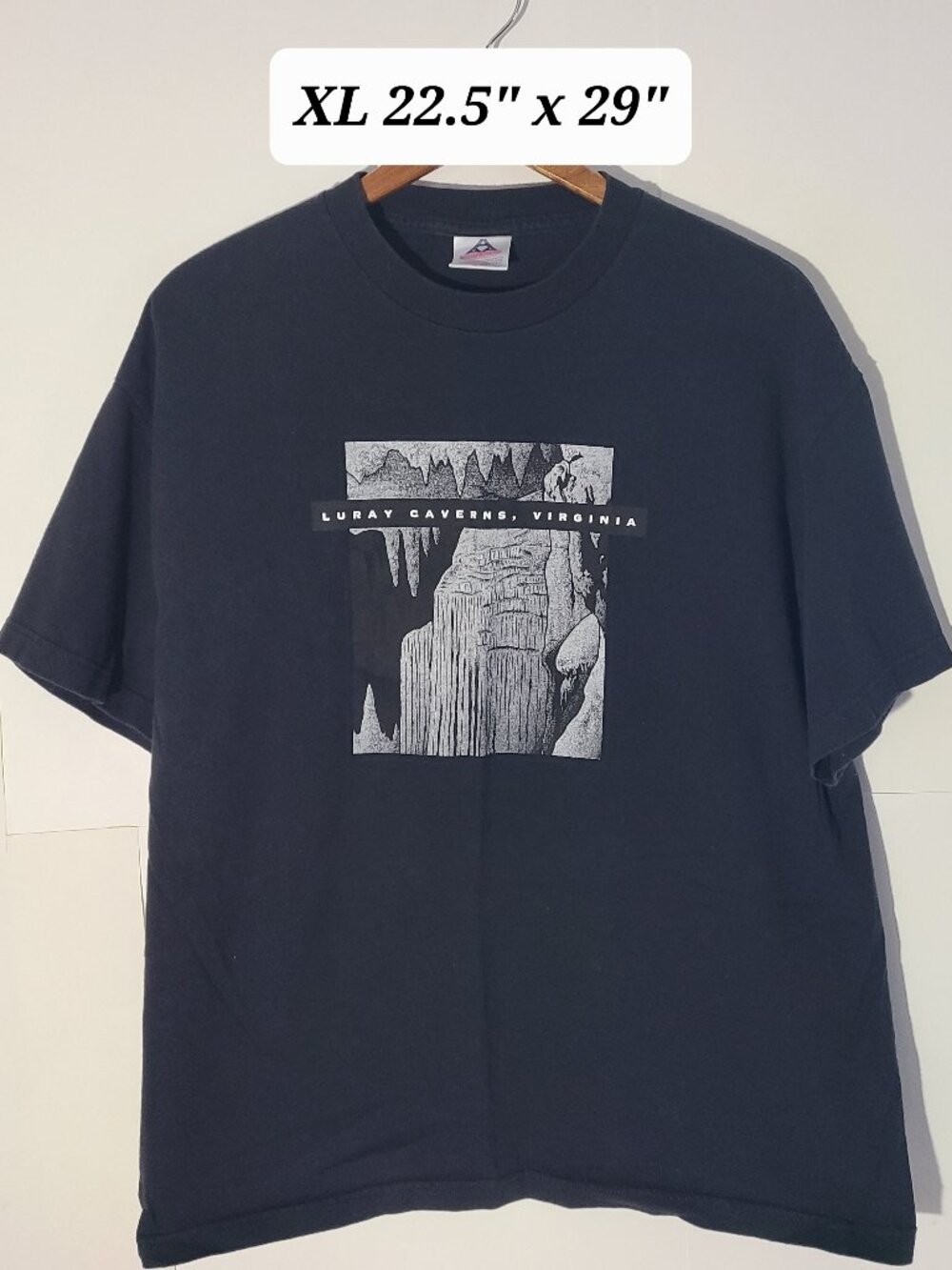 Vintage 90s Luray Caverns, Virginia Black XL T-Shirt Made in USA